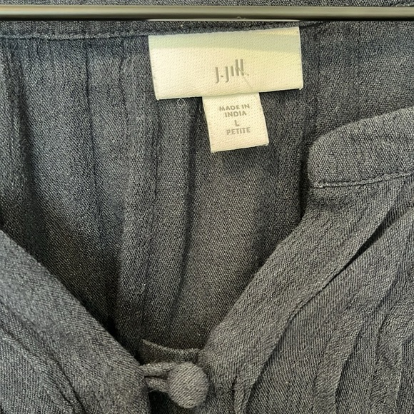 J Jill Embroidered Boho Peasant Floral Button Down Blouse Size Large Petite - Picture 3 of 7